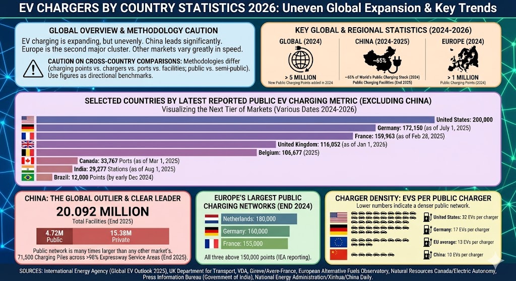 ev chargers by country statistics
