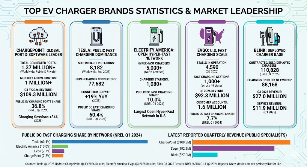 top ev charger brands statistics